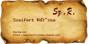 Szeifert Rózsa névjegykártya